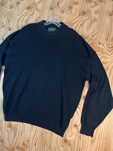 VTG Tundra Canada Sweater Mens XL Solid Black Cosby Tight Knit Crew Neck - Thumbnail 2