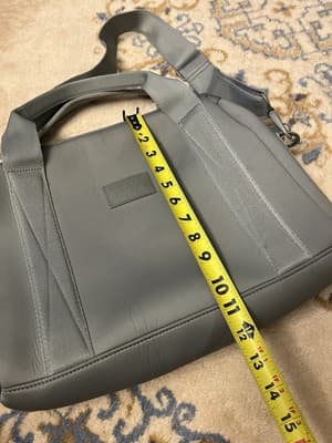 Rare Dagne Dover Grey Laptop Tote Bag Zip 15x11x4 Grey Carryall Large - Thumbnail 18