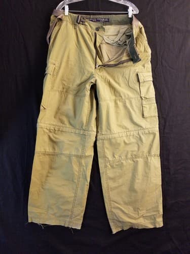 VTG Abercrombie Fitch Camo Paratroops Cargo Convertible Pants Mens XL Baggy Y2K - Thumbnail 3