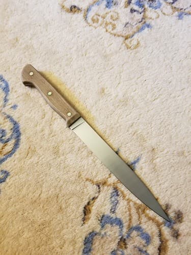 Gerber Legendary Blades 1206 8” Slicer Knife Kitchen Vtg Wood Handle Blade - Thumbnail 7