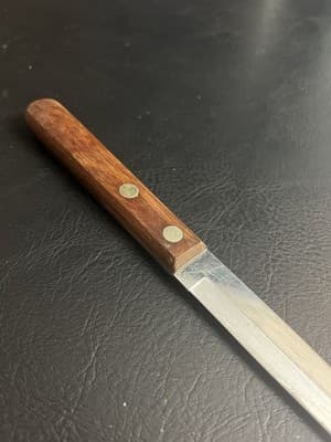 VTG Holiday Stainless by Burrell Knife Brown Handle Carving Blade Kitchen - Thumbnail 9