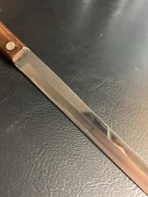 VTG Holiday Stainless by Burrell Knife Brown Handle Carving Blade Kitchen - Thumbnail 10