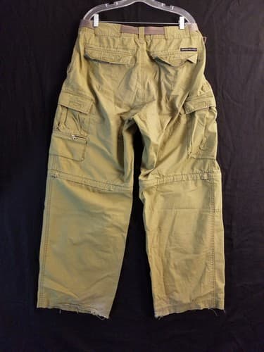 VTG Abercrombie Fitch Camo Paratroops Cargo Convertible Pants Mens XL Baggy Y2K - Thumbnail 9