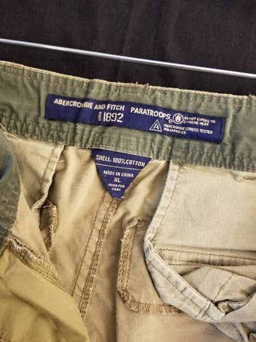 VTG Abercrombie Fitch Camo Paratroops Cargo Convertible Pants Mens XL Baggy Y2K - Thumbnail 4