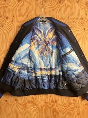 League of Legends Mens XL 23 WORLDS Varsity Jacket LOL Wool /Leather Bomber - Thumbnail 3