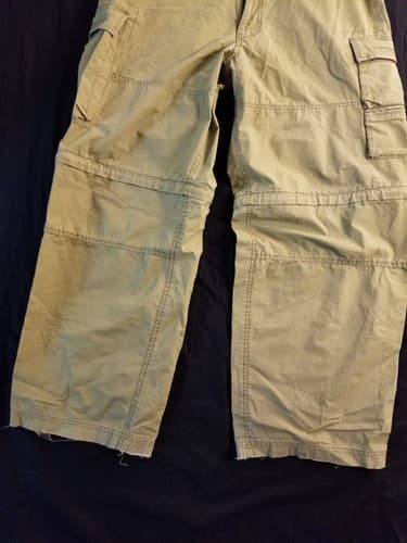 VTG Abercrombie Fitch Camo Paratroops Cargo Convertible Pants Mens XL Baggy Y2K - Thumbnail 5