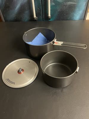 MSR 2.5 & 1.5 Liter Aluminum Nonstick Ceramic Coating Nesting Camp Cook Set Pots - Image 1