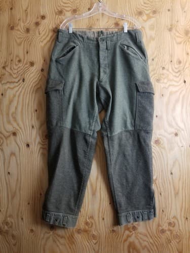 VTG 1942 Swedish WWII Army Pants Thick WOOL Sweden Military Cargo 100U 36x29 - Image 1