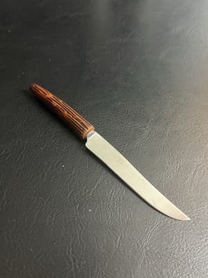 VTG Regent Stainless Sheffield England Bakelite Faux Stag Horn Steak Knife - Thumbnail 5