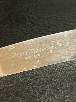 VTG Regent Stainless Sheffield England Bakelite Faux Stag Horn Steak Knife - Thumbnail 4