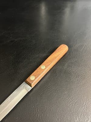 VTG Holiday Stainless by Burrell Knife Brown Handle Carving Blade Kitchen - Thumbnail 4