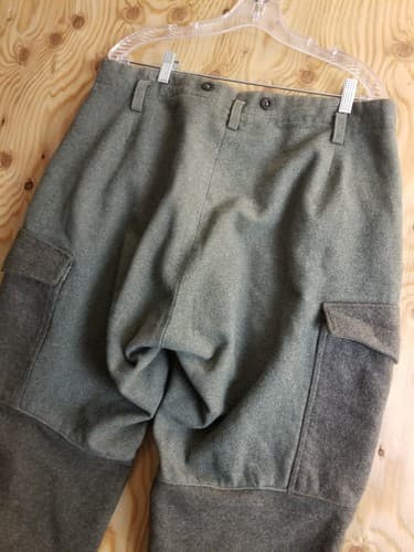 VTG 1942 Swedish WWII Army Pants Thick WOOL Sweden Military Cargo 100U 36x29 - Thumbnail 10