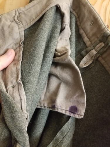 VTG 1942 Swedish WWII Army Pants Thick WOOL Sweden Military Cargo 100U 36x29 - Thumbnail 8