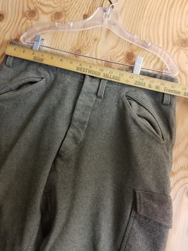 VTG 1942 Swedish WWII Army Pants Thick WOOL Sweden Military Cargo 100U 36x29 - Thumbnail 14