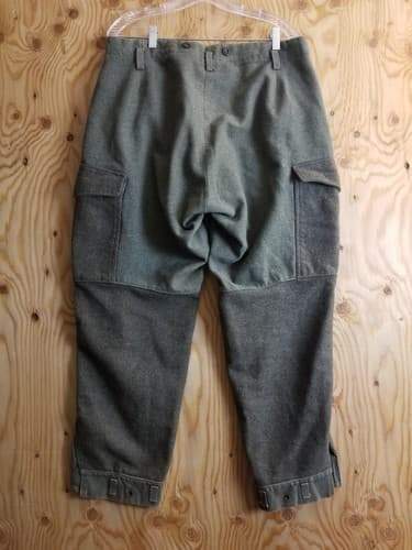 VTG 1942 Swedish WWII Army Pants Thick WOOL Sweden Military Cargo 100U 36x29 - Thumbnail 9