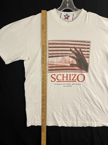 Vtg Schizo Band Shirt Mens S/ M Punk Metal It’s Ok To Panic, But Don’t Go Crazy - Thumbnail 6