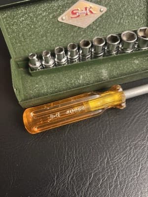 RARE Yellow Handle S-K TOOLS 40954 1/4" Drive Hand Socket 10-pc Set SK Case SAE - Thumbnail 3