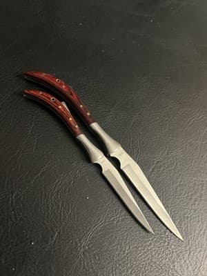 Lot of 2 Skinny Defender Xtreme 5248 Folding Pocket Knives Wood Handle Knife - Image 1