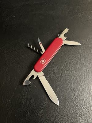 Vtg Victorinox Swiss Army Knife Officer Suisse 6 Blade Rostfrei *Chipped Blade - Image 1