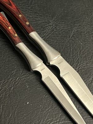 Lot of 2 Skinny Defender Xtreme 5248 Folding Pocket Knives Wood Handle Knife - Thumbnail 12