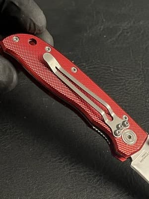 Sarge Knives Uline Pocket Knife Stainless Steel Folding Knife Tool Red Grip - Thumbnail 8