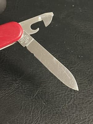 Vtg Victorinox Swiss Army Knife Officer Suisse 6 Blade Rostfrei *Chipped Blade - Thumbnail 9