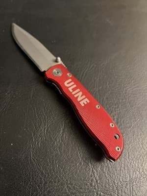 Sarge Knives Uline Pocket Knife Stainless Steel Folding Knife Tool Red Grip - Image 1