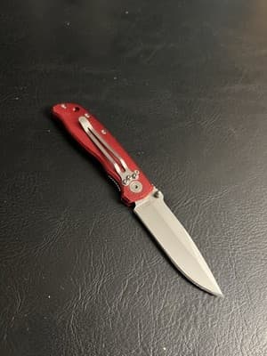 Sarge Knives Uline Pocket Knife Stainless Steel Folding Knife Tool Red Grip - Thumbnail 5