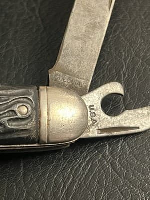 VTG Colonial Prov USA Forest Master Camp Knife Pocket Multi Tool *1 Broken Blade - Thumbnail 3