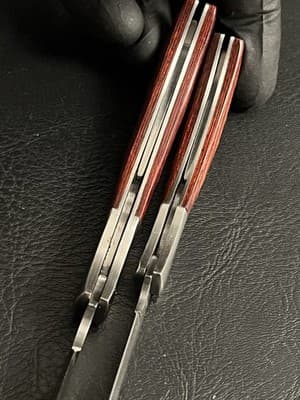 Lot of 2 Skinny Defender Xtreme 5248 Folding Pocket Knives Wood Handle Knife - Thumbnail 9