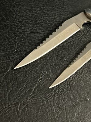 Lot of 2 Skinny Defender Xtreme 5248 Folding Pocket Knives Wood Handle Knife - Thumbnail 4