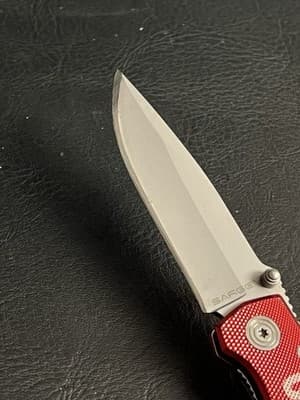 Sarge Knives Uline Pocket Knife Stainless Steel Folding Knife Tool Red Grip - Thumbnail 4