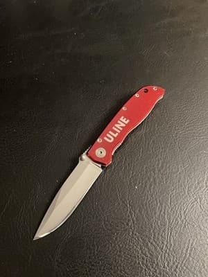 Sarge Knives Uline Pocket Knife Stainless Steel Folding Knife Tool Red Grip - Thumbnail 2