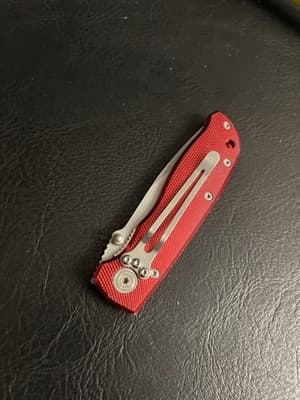 Sarge Knives Uline Pocket Knife Stainless Steel Folding Knife Tool Red Grip - Thumbnail 14