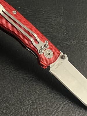 Sarge Knives Uline Pocket Knife Stainless Steel Folding Knife Tool Red Grip - Thumbnail 7