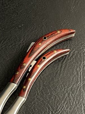Lot of 2 Skinny Defender Xtreme 5248 Folding Pocket Knives Wood Handle Knife - Thumbnail 8