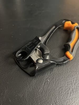 Petzl Ascension Left Hand Rope Ascender Climbing Handle Black Orange Clamp - Thumbnail 2