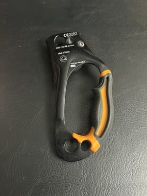 Petzl Ascension Left Hand Rope Ascender Climbing Handle Black Orange Clamp - Thumbnail 4