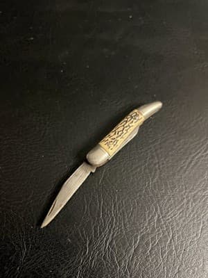 Vtg Colonial Prov USA Small 2.5” Pocket Jack Knife 2 Stainless Blades Faux Stag - Thumbnail 10
