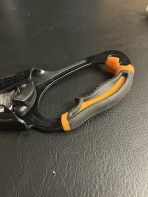 Petzl Ascension Left Hand Rope Ascender Climbing Handle Black Orange Clamp - Thumbnail 3