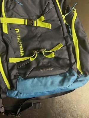 Patagonia Jalama 28L Backpack Blue Neon Green Travel Bag Padded Laptop Daypack - Thumbnail 4