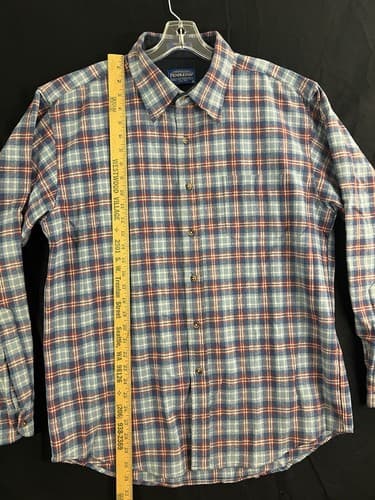 Pendleton Lodge Wool Button Shirt Men’s XL Blue Red Plaid Fitted - Chest Pocket - Thumbnail 8