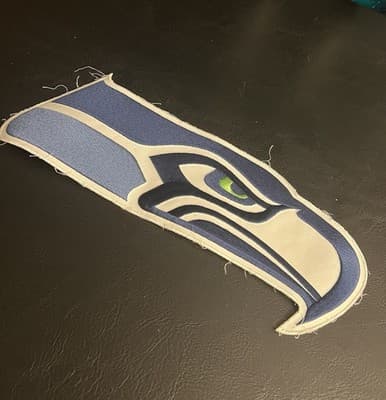 Seattle Seahawks 15" x 5.5" Iron /Sew On Embroidered Football Logo NFL Jacket - Image 1