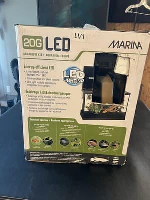 NEW Marina 20g Gallon LED Aquarium Kit Fish Tank Full Set Filter Canopy Net - Thumbnail 5