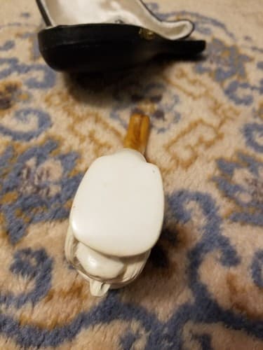 RARE Meerschaum Pipe Viking Mustache Man Head Hand Carved Turkey Tobacco White - Thumbnail 6