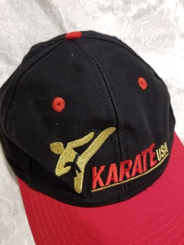 Vintage Karate USA Men's Red Black Adjustable Baseball Snapback Hat 90s Fighting - Thumbnail 6