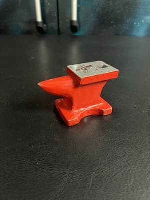 Single Horn Small Anvil Cast Steel Anvil Blacksmith Forging Metalwork 3.5” Red - Thumbnail 4