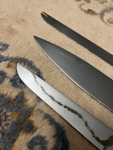 3 Vintage Gerber Legendary Kitchen Knives French Snick Snickersnee Set Chef - Thumbnail 3