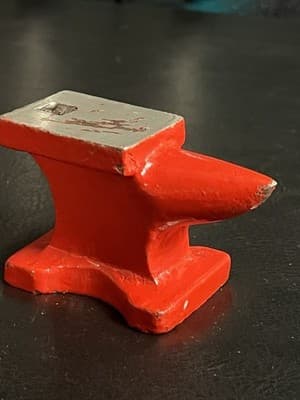 Single Horn Small Anvil Cast Steel Anvil Blacksmith Forging Metalwork 3.5” Red - Thumbnail 6