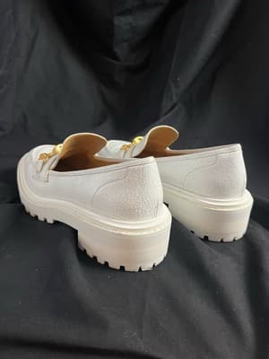 Tory Burch Jessa Lug Sole Loafer Crackled Leather 10M Golden Clamp Equestrian - Thumbnail 4